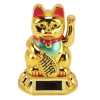 Chat porte-bonheur chinois (bras agitant solaire)