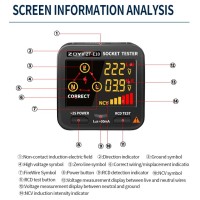 Testeur de prise de Terre (CH)+ Test RCD avec affichage Volts (L-N) et Volt (N-E)