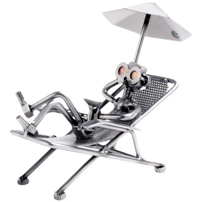 Figurine - Vacancier sur sa chaise longue