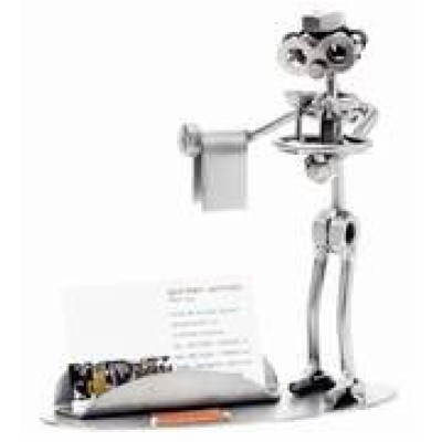 Figurine - décoration de bureau "serveur" avec porte cartes de visite