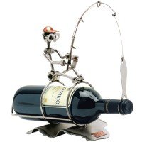 Figurine - Pêcheur, support de bouteille de vin