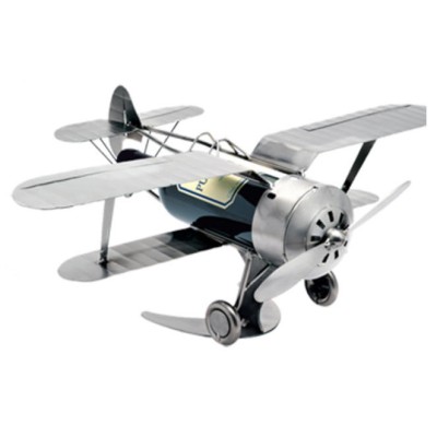 Figurine - Avion biplan - support bouteille de vin