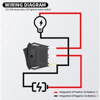 Interrupteur à bascule 12V à encastrer avec petite lumière On/Off (20A)