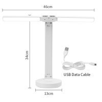 Lampe USB de table de lecture de bureau rechargeable flex-double (3 couleur réglable)