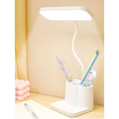 Lampe USB de table de lecture de bureau rechargeable flex-double avec horloge (3 couleur réglable)