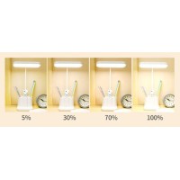 Lampe USB de table de lecture de bureau rechargeable flex-double avec horloge (3 couleur réglable)