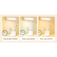 Lampe USB de table de lecture de bureau rechargeable flex-double avec horloge (3 couleur réglable)