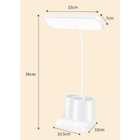 Lampe USB de table de lecture de bureau rechargeable flex-double avec horloge (3 couleur réglable)