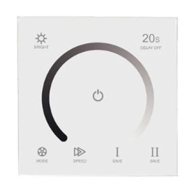Variateur-interrupteur Dimmer LED 12V-24V - 8A - Mural (type 86)