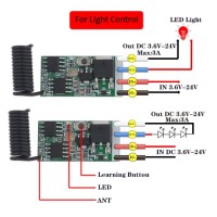 Interrupteur sans fil télécommande 4 voie 4 récepteur 2A (télécommande 433MHz)