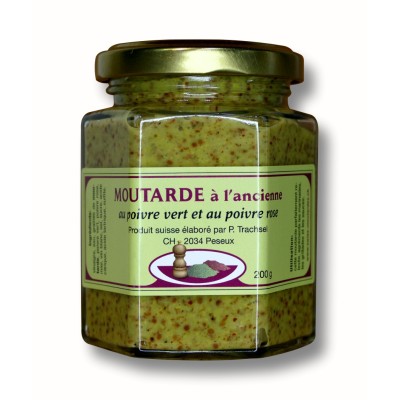 Moutarde artisanale aux poivres (200gr)