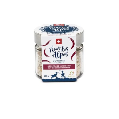 Sel à l'ancienne - Fleur des Alpes - sel gourmet - avec poivre de Cayenne Bio suisse - 110g