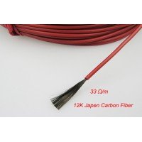 Câble chauffant 12K 33ohm/m (Fibre de carbonne) (au mètre)