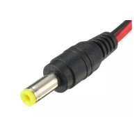 Connecteur Jack Mâle avec câble - broche DC12V standard - 5.5mm x 2.1mm