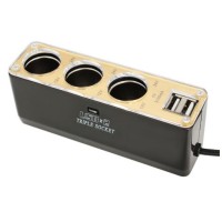 Prise allume-cigare répartiteur 3x avec 2 x USB 3.1A