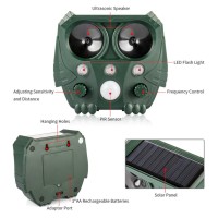 Répulsif solaire à ultrason + USB + flash (chien et chat, etc...)