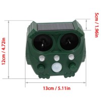 Répulsif solaire à ultrason + USB + flash (chien et chat, etc...)