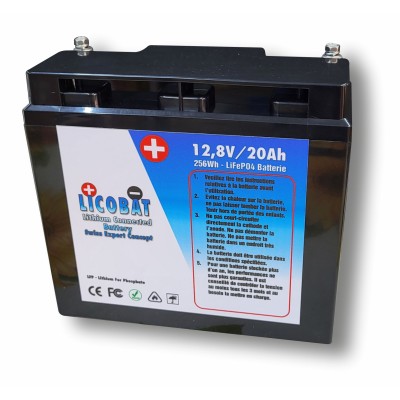 Batterie LITHIUM 12V, "LicoBat" 20Ah BMS intégré