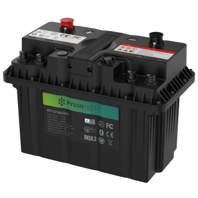 Batterie LITHIUM 12 V, 100 Ah, Pylontech - chauffage intégrés (équivalent 200 Ah en GEL)
