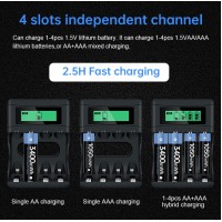 Chargeur pour accus Lithium AA et AAA à 1.5V