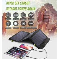 Chargeur solaire avec Panneau solaire pliable 21W +Powerbank 10'000MAh