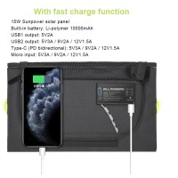 Chargeur solaire avec Panneau solaire pliable 21W +Powerbank 10'000MAh