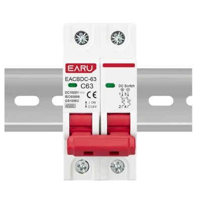 Sectionneur de circuit DC 1000V bipolaire Rail DIN (63A)