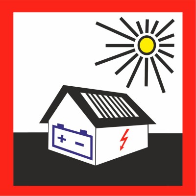 Etiquettes autocollantes (Waterproof 100x100mm) PV+BAT