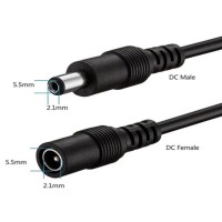 Connecteur Jack Famelle avec câble - broche DC12V standard - 5.5mm x 2.1mm (1.5mm²)
