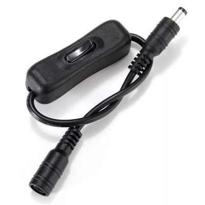 Interrupteur avec 2 prise Jack avec câble - broche DC12V standard - 5.5mm x 2.1mm
